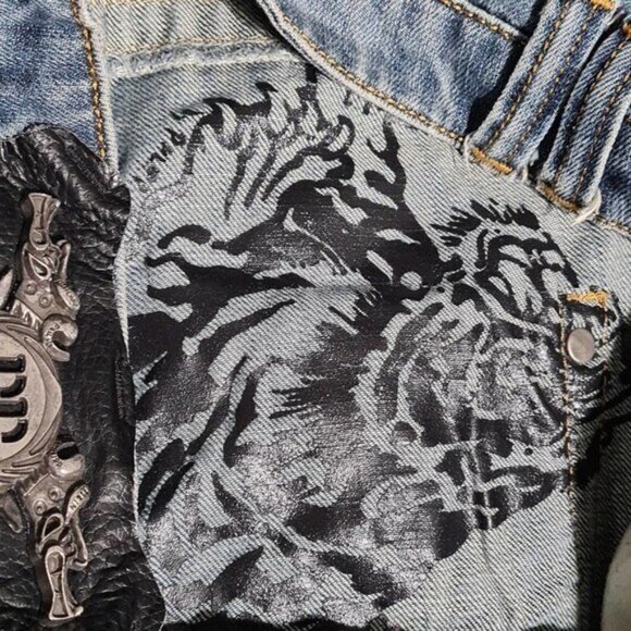 Philipp Plein Distressed Skull Jeans Size 28 - Picture 9 of 11
